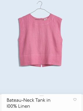NWOT Madewell Linen Tank Top, size Medium